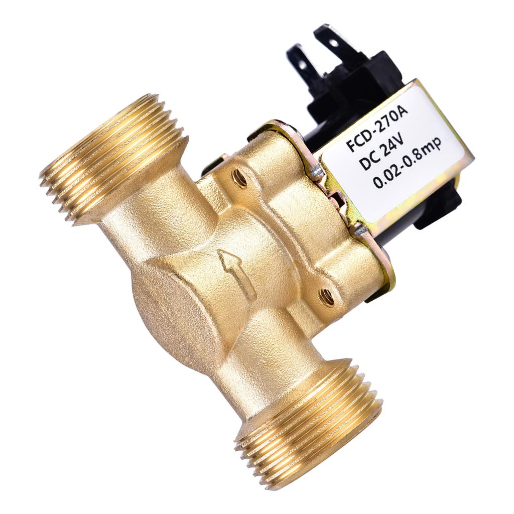 3Celsius4   24V Solenoid Valve, Electric Solenoid Valve Water   Control with Brass Body for Steady  , Easy Installation