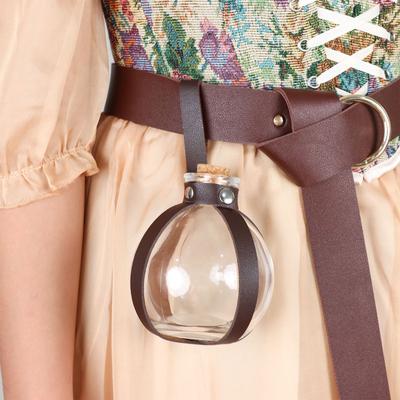 Renaissance Accessories,Pu Leather Potion Bottle Harness Medieval Pirate Potion Bottle Belt Holder for Halloween Cosplay