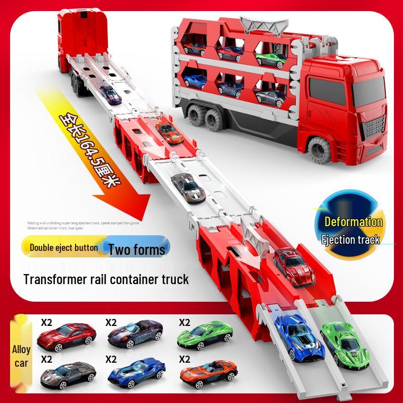 Folding Truck & Toy Car Race Track Set - Gift for Boys' Birthdays