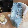 Jeans Rétro Doublés Polaire Taille Haute pour Femmes - Hiver Amincissant Décontracté Style Coréen