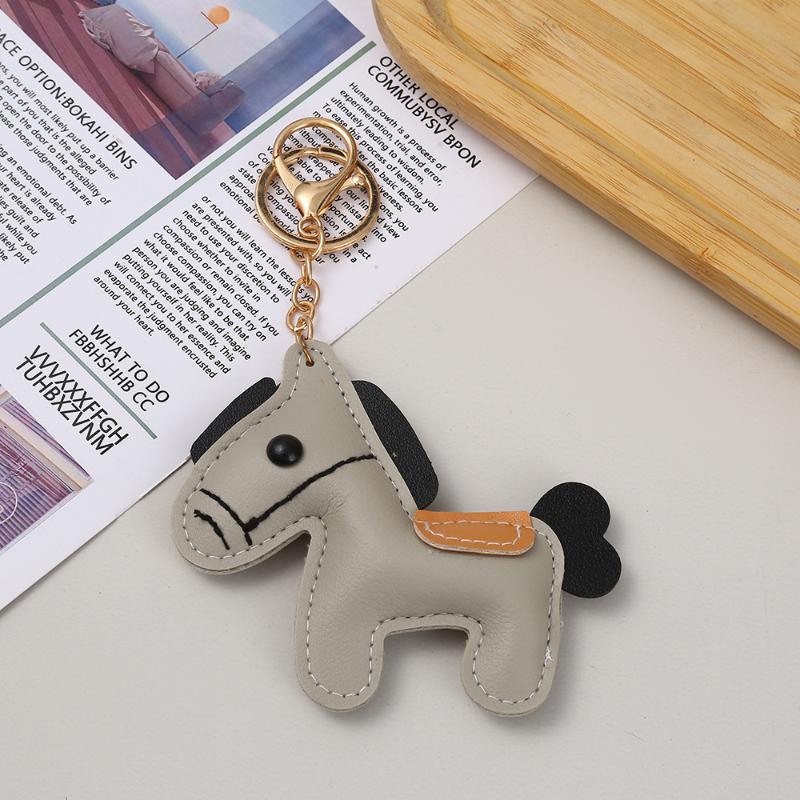 Schöner Leder Pony Schlüsselanhänger Cartoon Niedlich Tierkreiszeichen Pferd Anhänger Autoschlüsselanhänger Rucksack Hängende Dekoration Neujahrsgeschenk
