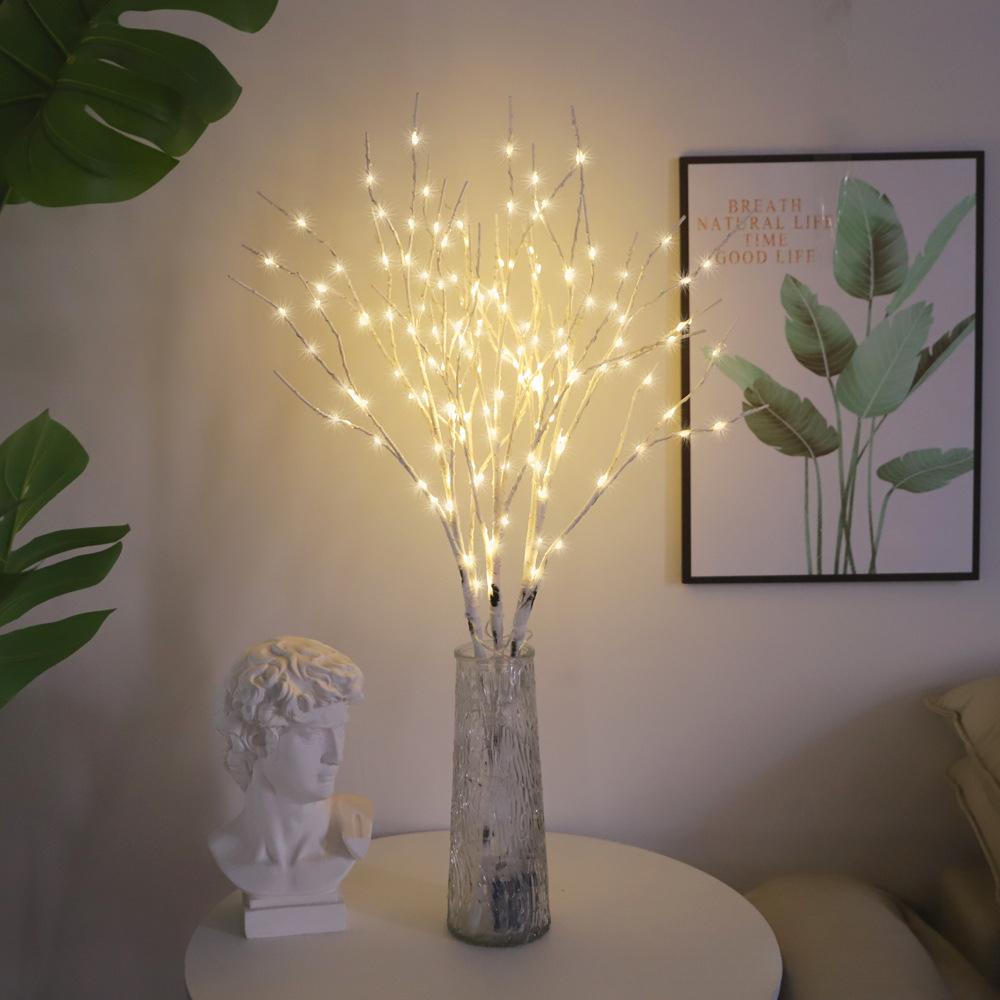 1PC 80cm Simulação 50LED Luz Ramo de Bétula Decoração de Casa Luz Ramo Luminoso Criativo Luz Decorativa de Natal Halloween