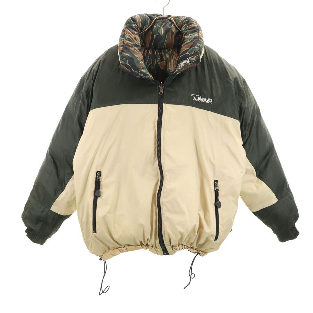 Bear USA Camouflage Down Jacket L Khaki Reversible Women Used