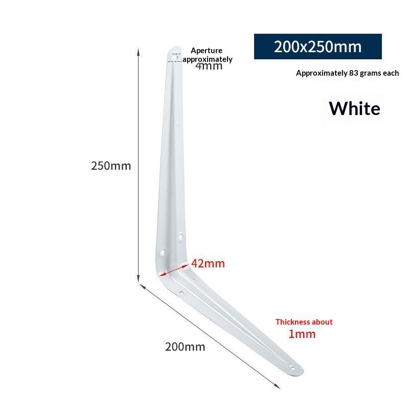 Triangular L Shaped Wall Mounting Bracket Corrosion Resistant Metal Support Bracket Black White for Garage Tool Shelf Organization