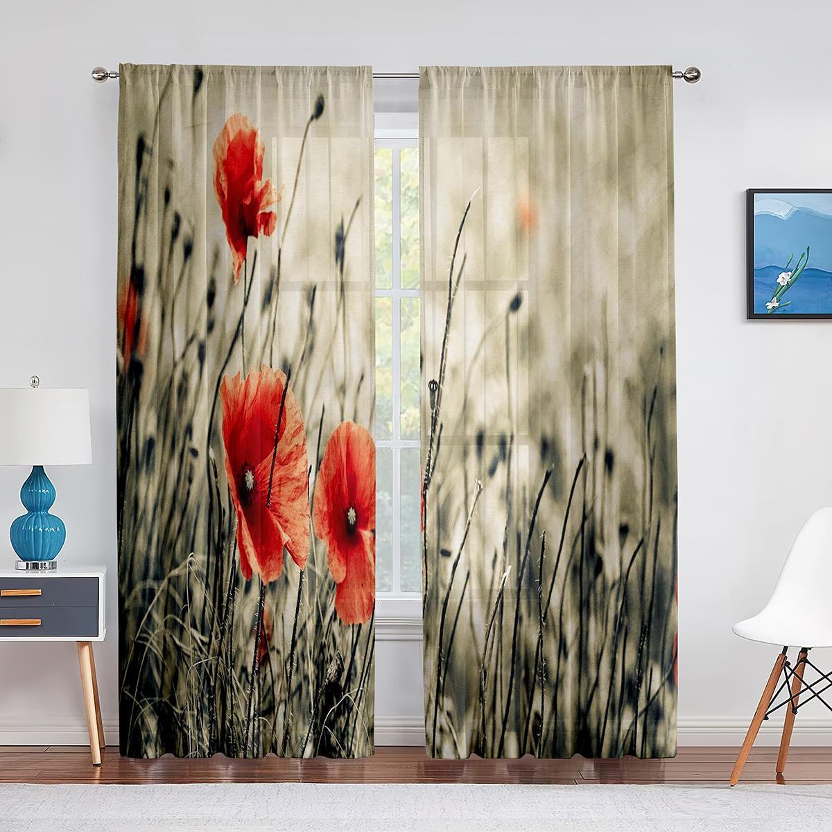 Красные маки на зеленом поле — фото 12