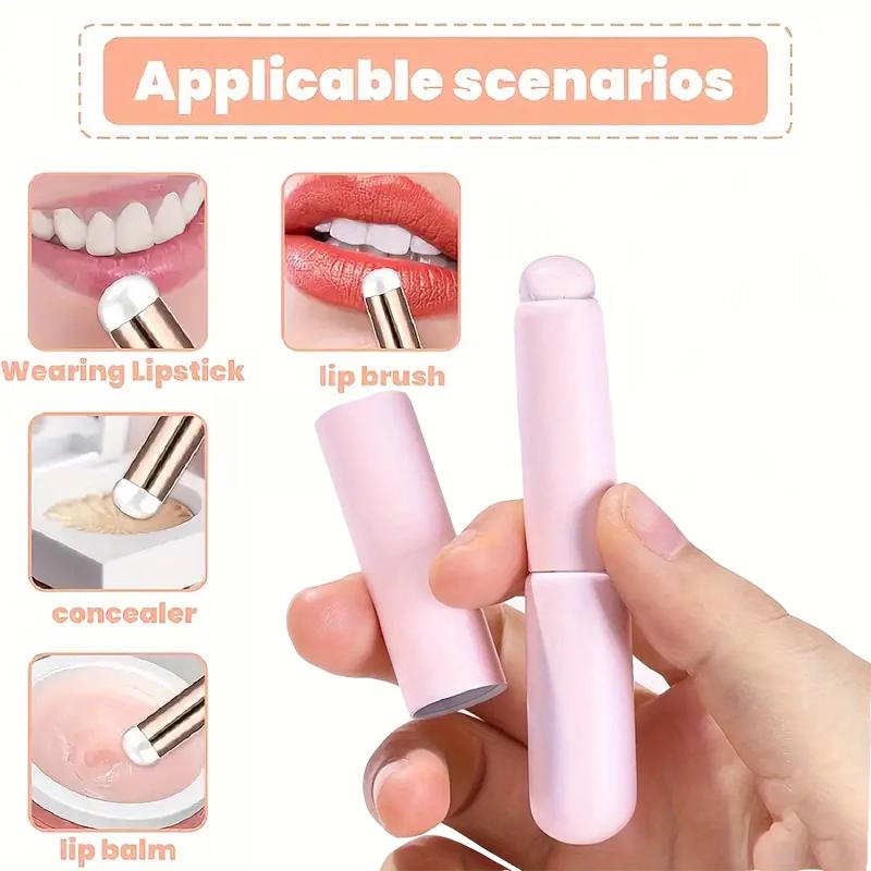 Silikonowy Pędzel do Ust z Pokrywką Kątowe Pędzle do Korektora Pędzle do Błyszczyku Przenośne Okrągła Główka Miękkie Pędzle do Makijażu Narzędzia Pędzel do Ust