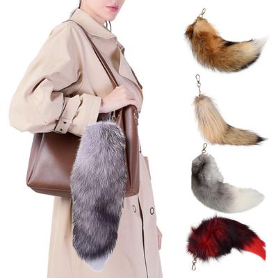 Faux Fox Tail Keychain Pendant Handcrafted Faux Fur Tail Cosplay Renaissance Furry