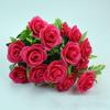 Artificial Flowers Bouquet 18 Head Rose Pink Silk Peony Big Head and Bud Cheap Fake Flowers for Home Party Wedding Decoration