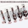5 Flute Metal M35 Cobalt Countersink Drill Bit Set 82° 5pcs 1/4" Hex Shank Countersunk Bit Set 1/4” 3/8” 1/2” 5/8 With Holder