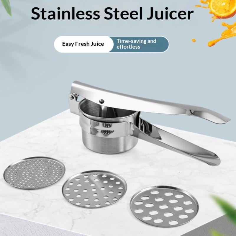 1Pcs Stainless Steel Potato Ricer With Silicone Handle And Replaceable Chassis Potato Mashers Presses Mashing Mashed Potatoes