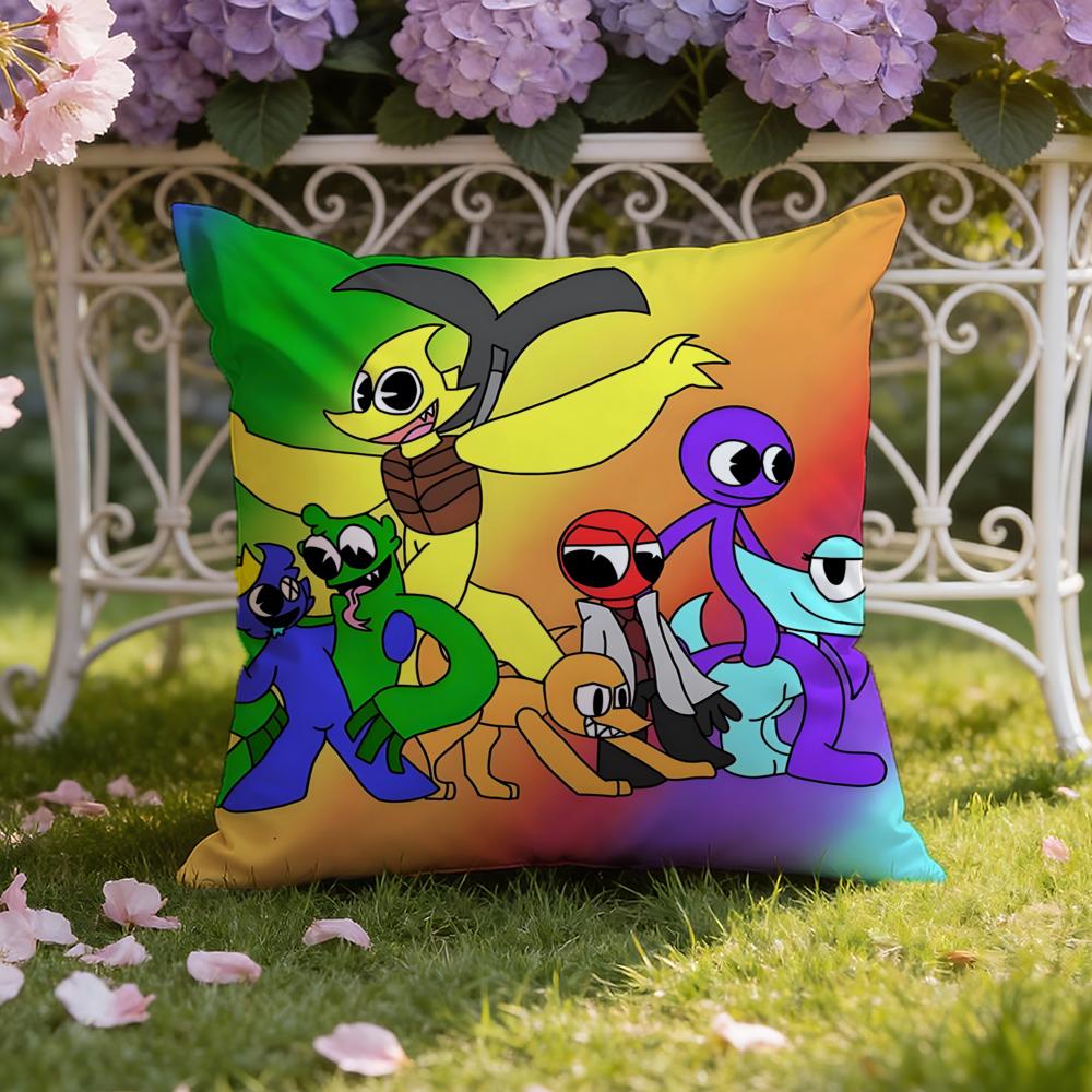 Anime R-Rainbow F-Friends cartoon Cushion Cover Home & Car Dual-Scene Pillow Cover: Reversible for Premium Comfort