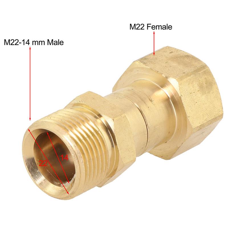 High Pressure Hose M22 14mm Copper Swivel Fitting 360-Degree Design Brass Material Direct tallation High Universality Fitment