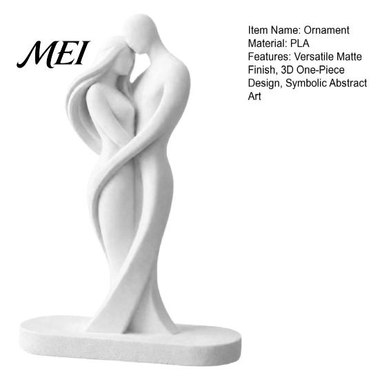Polierte Eckskulptur Abstrakte Menschenkörperstatue, Weibliche Figur die Liebe umarmt Skulptur, 3D-Einteilige Formung Nahtlose Spleißkunststatue