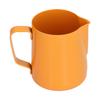 400ml PTFE Pointed Mouth Milk Frothing Jug Stainless Steel Coffee Jug for Home KitchenOrange
