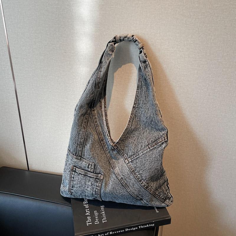 Women's Denim Tote Bag Fashiable Oversized Shoulder Bag Casual Everyday Canvas Style Handbag