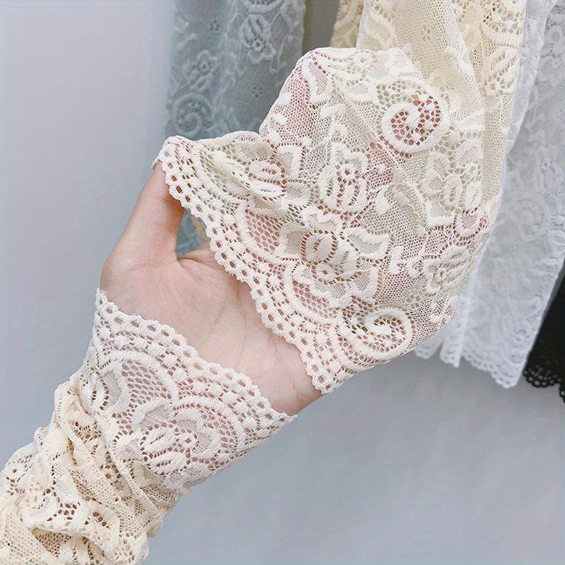 Summer Lace Solar Arm Sleeves Woman Covered Long Fingerless Gloves Driving Elastic Anti-sunburn Arm Sleeve Sexy Wrist Mittens