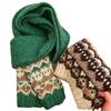 Fair Island Green Knitted Wool Scarf Women's Winter Christmas Atmosphere Thickened Versatile Warm and Cold Scarf