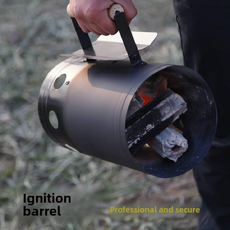 Modern Fire Starter Bucket For Charcoal Barbecue Outdoor Cooking With High Grade Powder Coated Material
