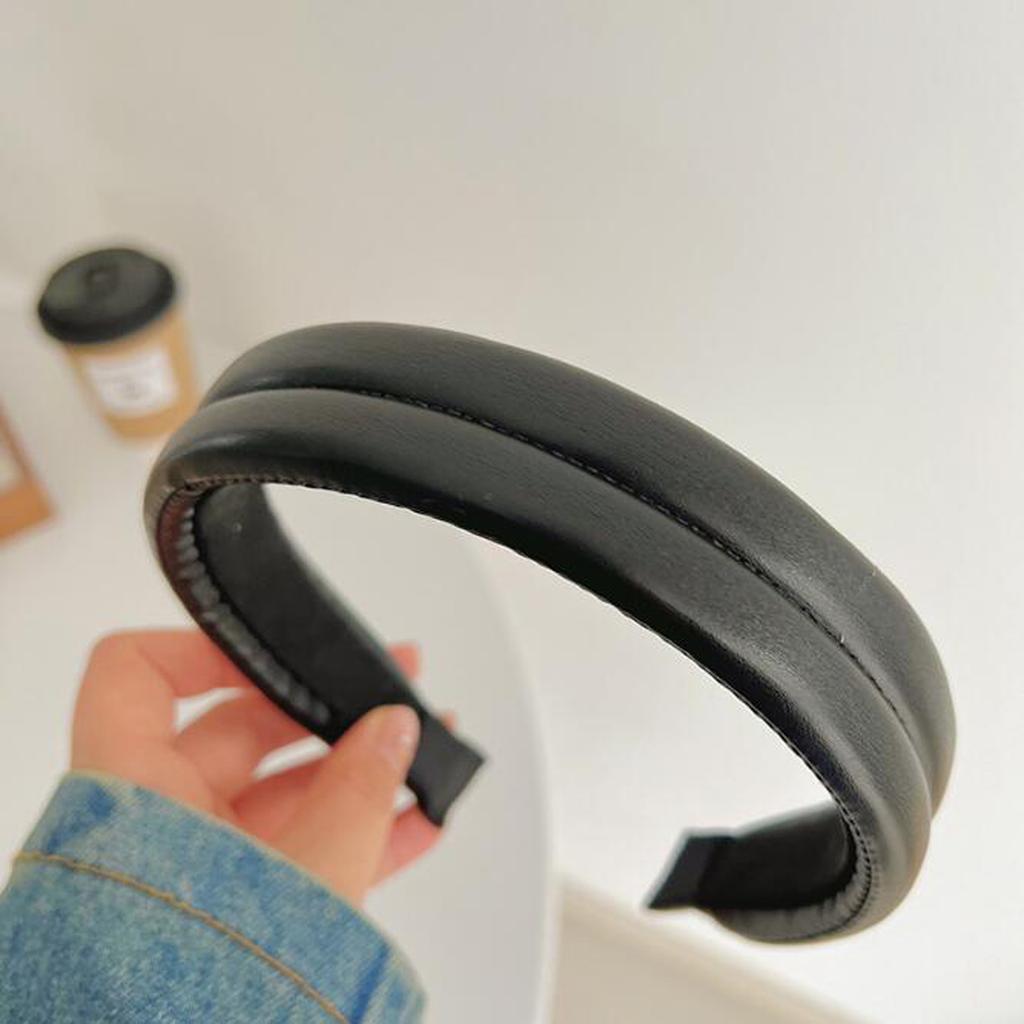 PROLY New Fashion Headband For Women PU Solid Hairband Casual Autumn Turban Girls Hair Accessories