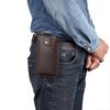 Slim Outdoor Leather Fanny Pack with Card Slots & Magnetic Buckle Phone Case