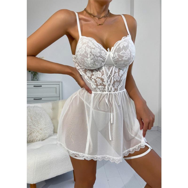 

Fun underwear, summer women s new sexy lace splicing suspenders, casual loungewear integrated XXL