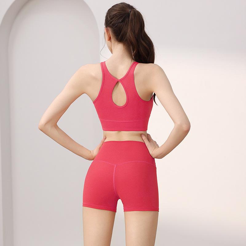 JYL Yoga Shorts Trousers Suit Summer Hip Lifting Fitness Shorts High Waist Quick Dry