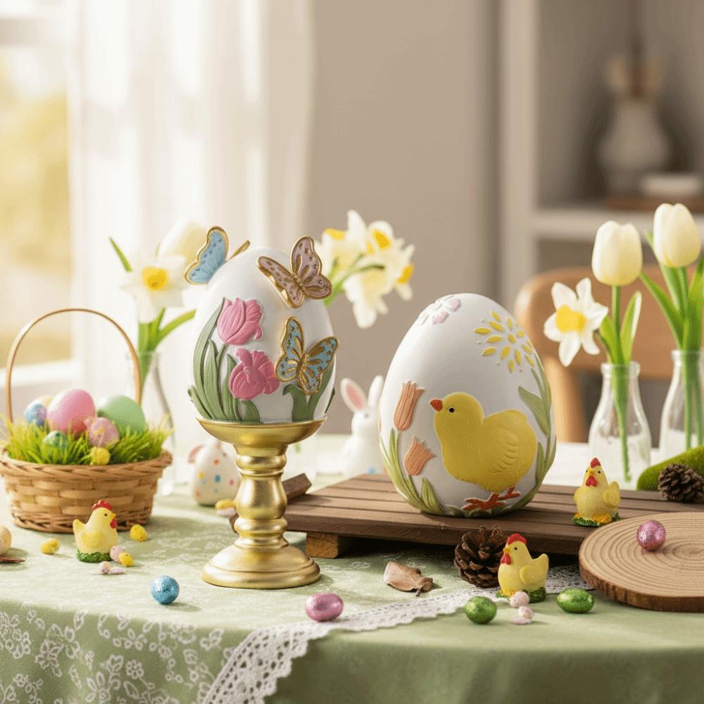 Butterfly Pattern Resin Ornament Easter Decor Festival Atmosphere Decor  Home Decor