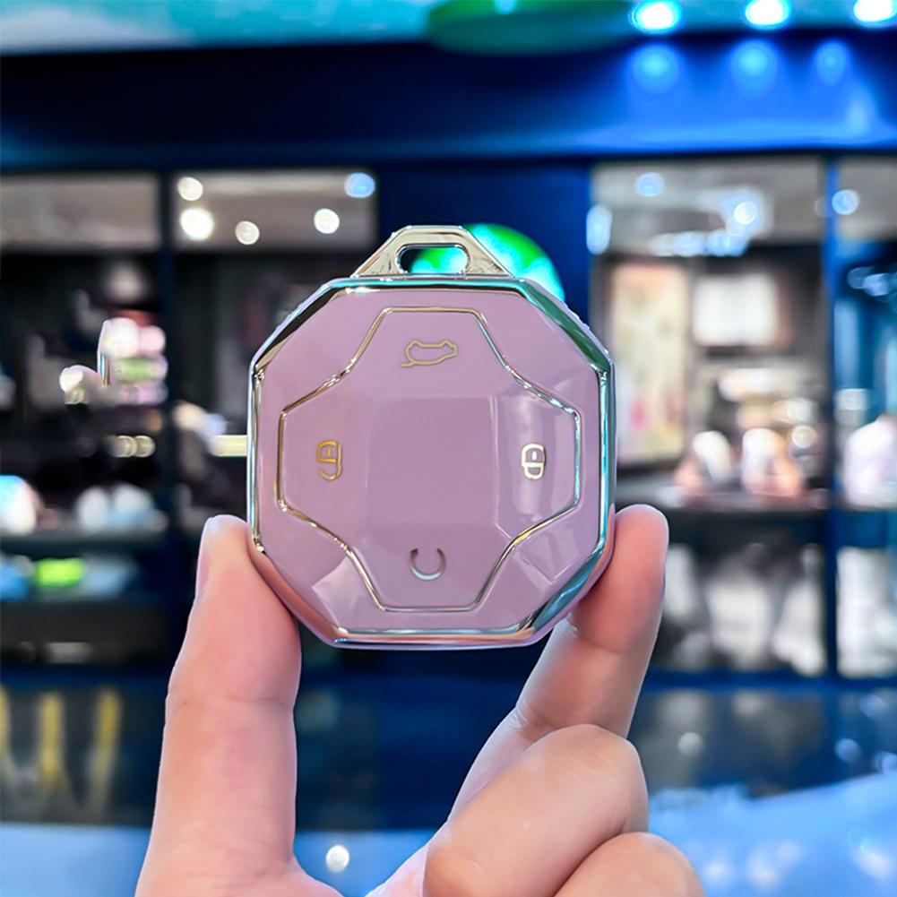 

1 шт. чехол для автомобильного ключа мягкий TPU 4 кнопки пульт дистанционного управления защитный чехол прочные аксессуары для Chery Jetour T2 Traveler 2025 2024 фиолетовый