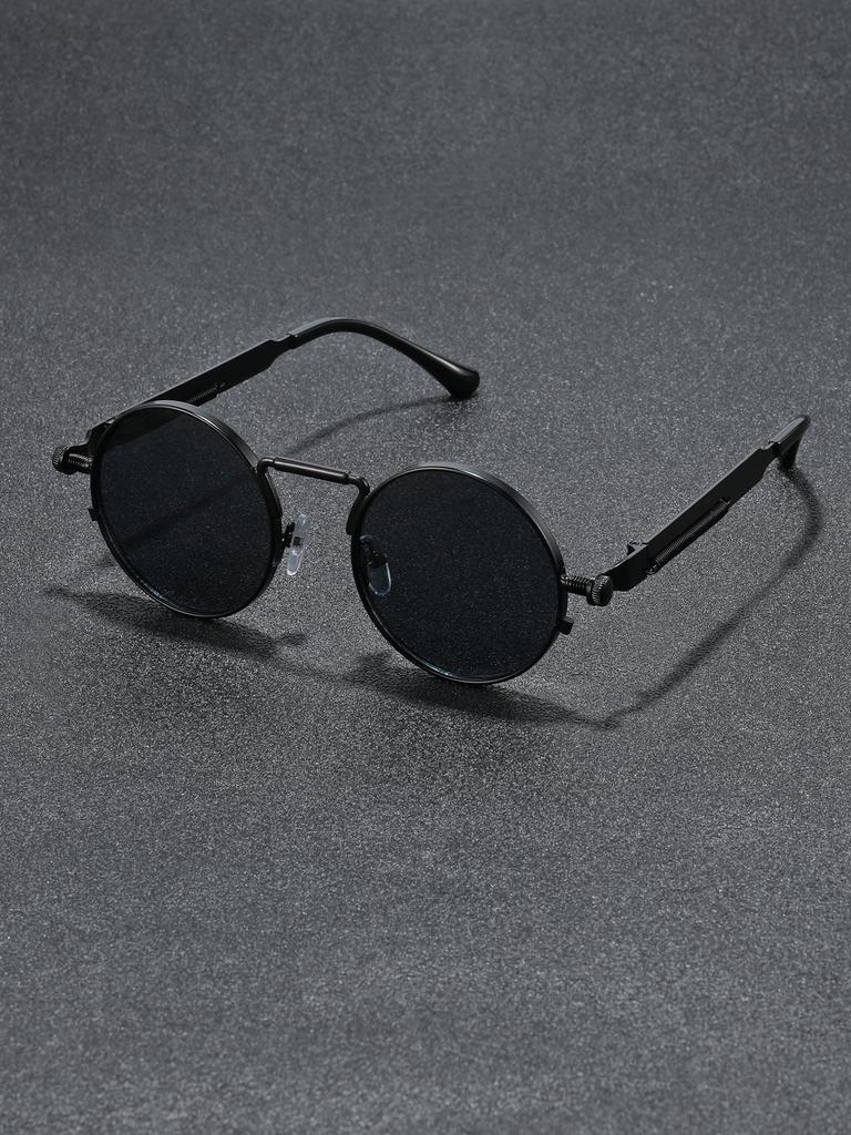 1pc Vintage Steampunk Square  Metal Frame Sunglasses with Full-Rim  Decorative Eyewear for Women Men Business Driving Glasses