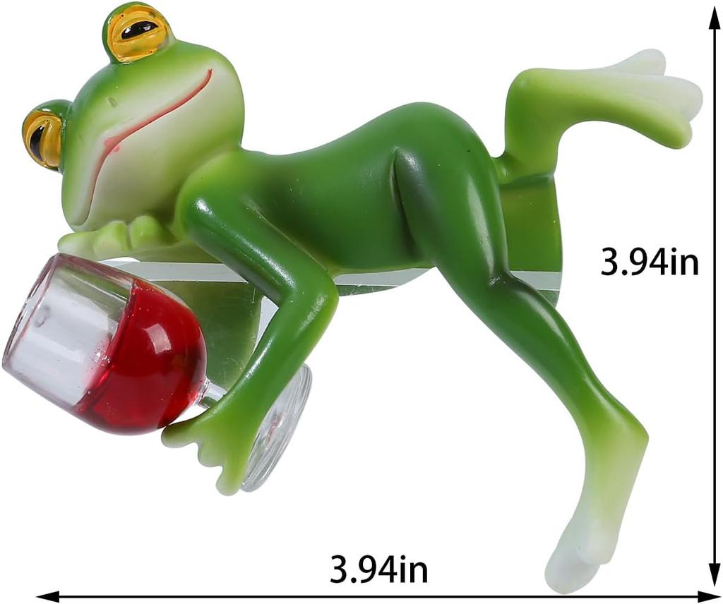 Miniature Frog Figurines Plant Decorations for Pots, Funny Frog Garden Decor Outdoor Gifts Women Frog Statue Planter Huggerfor Flower 3.94"x2.12"x3.94