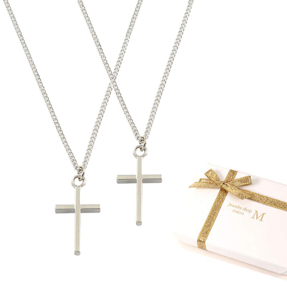 Shop Made In Japan Cross Pair Necklace Present Wrapping Gift Box Pn0015 Silver Silver [Jewelry M] Men's Women's +
