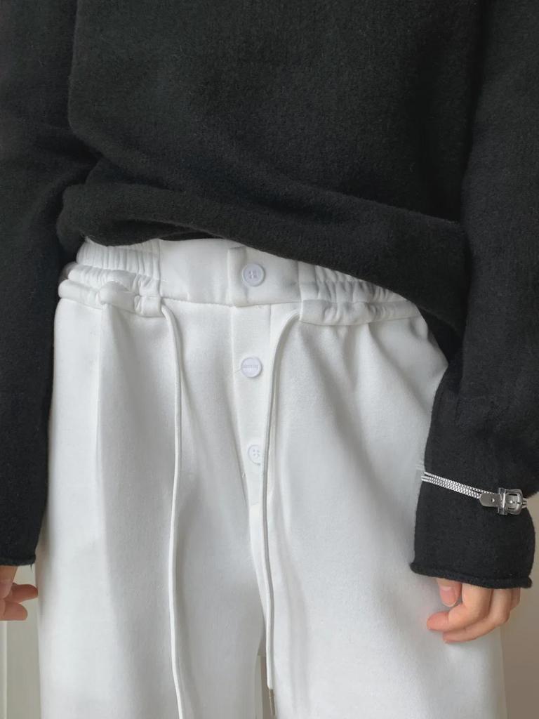 Dorothy Women's Korean Retro Wide-Leg Sweatpants with Elastic Waist and Drawstring