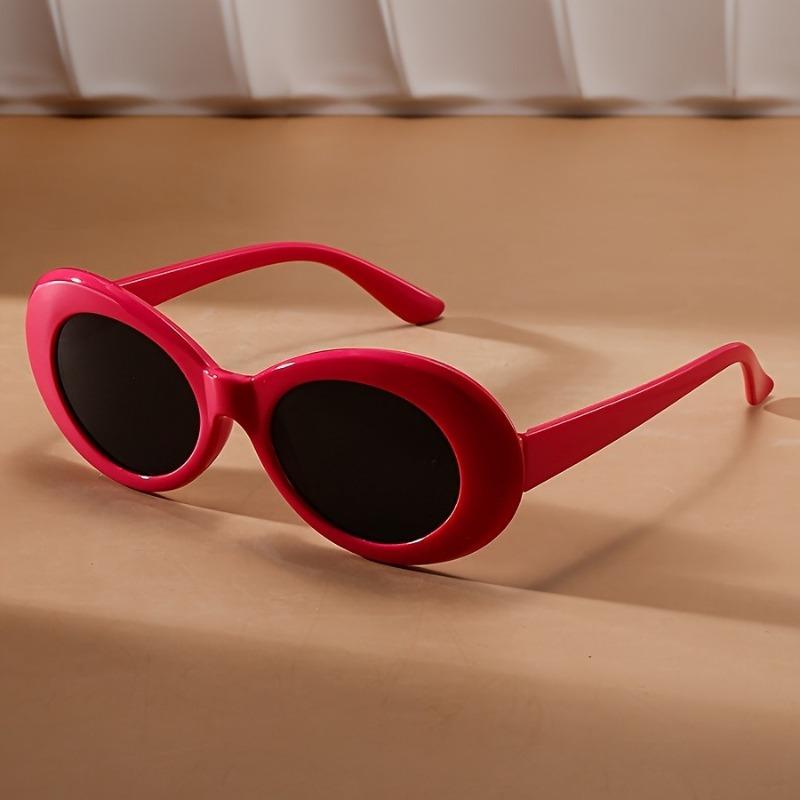 Round Sunglasses, Fashionable Retro Oval Sunglasses, Women s Fashionable High-quality Party Sunglasses красный