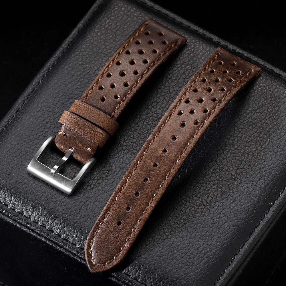 Vintage Calfskin Strap 18mm 20mm 22mm Universal Cowhide Watchbands Brown Breathable Bracelet for Men Women Sport Wristwatch Band