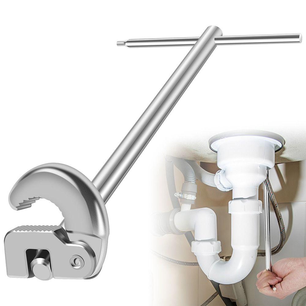 Adjustable Basin Wrench Multi-functional Faucet Wrench Portable Tap Nut Spanner