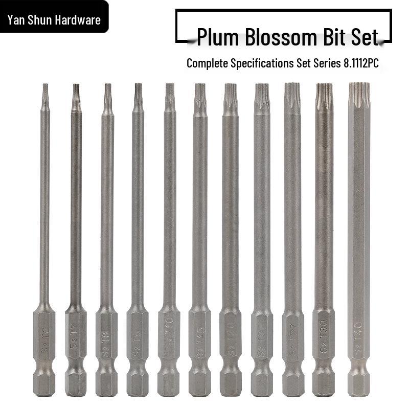 

Hex Shank Torx Screwdriver Bit Set for Drills & Tools - Magnetic, High Hardness, Star-Shaped Bits 75mm Length [8 Pieces]