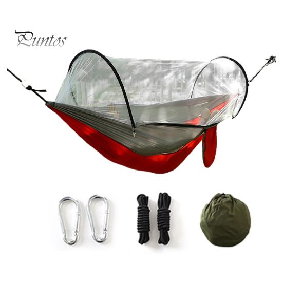 Camping-Hängematte mit Mückennetz, 200 kg, atmungsaktiv, leicht, tragbar, Einzelhängematte mit Baumgurten, einfach aufzubauen, Wanderhängematte für drinnen und draußen