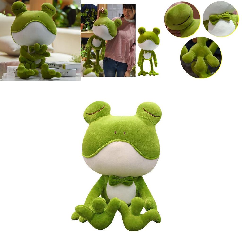 Adorable Soft Plush Frog Stuffed Animal Toy Ideal For Kids Bedtime Cuddly Pillow