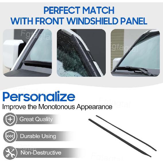 Car Front Windshield Trim Seal Strip Compatible with Toyota Land Cruiser 250 Prado LC250/Lex@us GX 2024 2025, A Pillar Soundproofing Rubber Seal