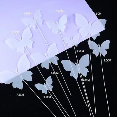 50Pcs Butterfly Flower Shape Cake Baking Decorating Paper Wafer Paper Cake Dessert Toppers Gifts