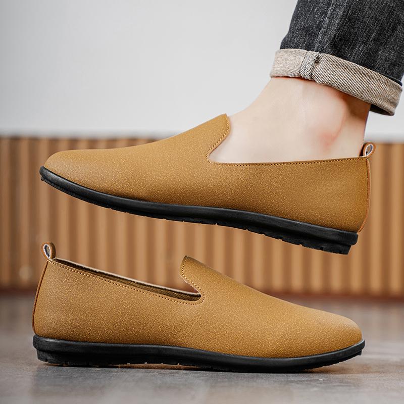 Fashion New Fashion Leather Man Casual Shoes Flats Shoes Men Comfortable Slip on Loafers Male Outdoor Walking Shoes Driving Shoes