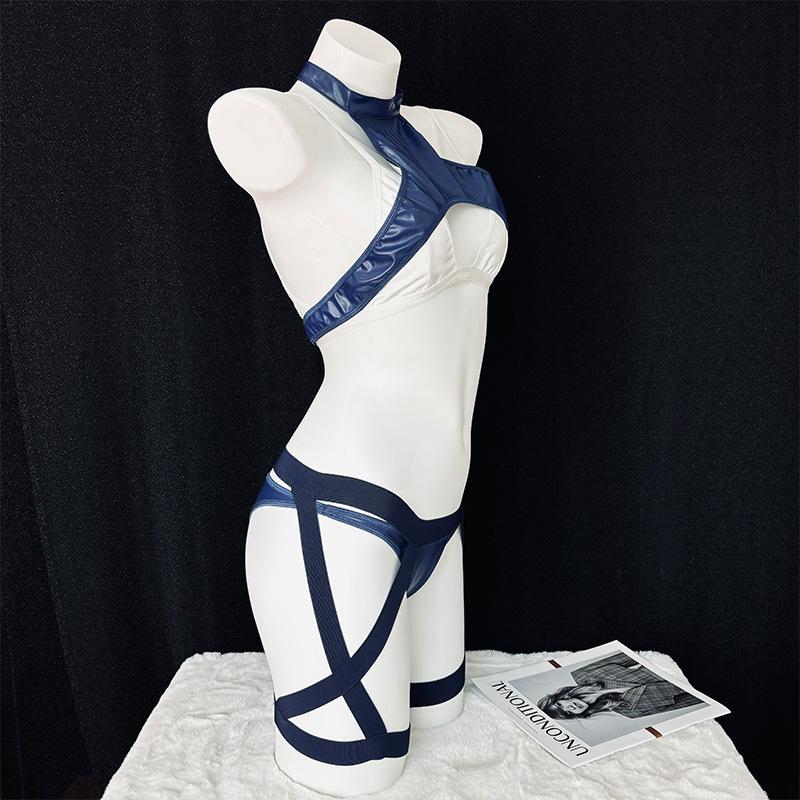 Sexy Women Swimwear Bikini Girls Leather Combat Suit Uniform Anime Game Cosplay Costume Swimsuit Underwear For Holiday Clothing