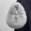 Winter Casual Flauschige Umhängetaschen für Damen Unifarbene Weiche Plüsch Damen Clutch Handtaschen Leichte Damen Hobo-Tasche sac