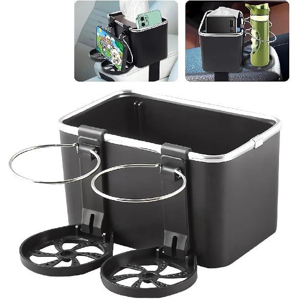 

Car Armrest Storage Box with 2 Cup Holders - 2024 New Between Car Seat Organizer with Cup Holder, Universal Cars Arm Rest Storage Box Organizer чорний