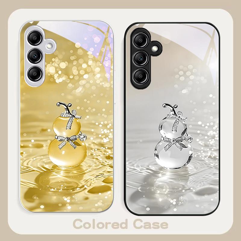 Jade gourd pendant white For Samsung A 20 30 22 23 24 25 26 31 32 33 34 35 42 50 51 52 53 54 55 56 70 71 72 73 glass phone case