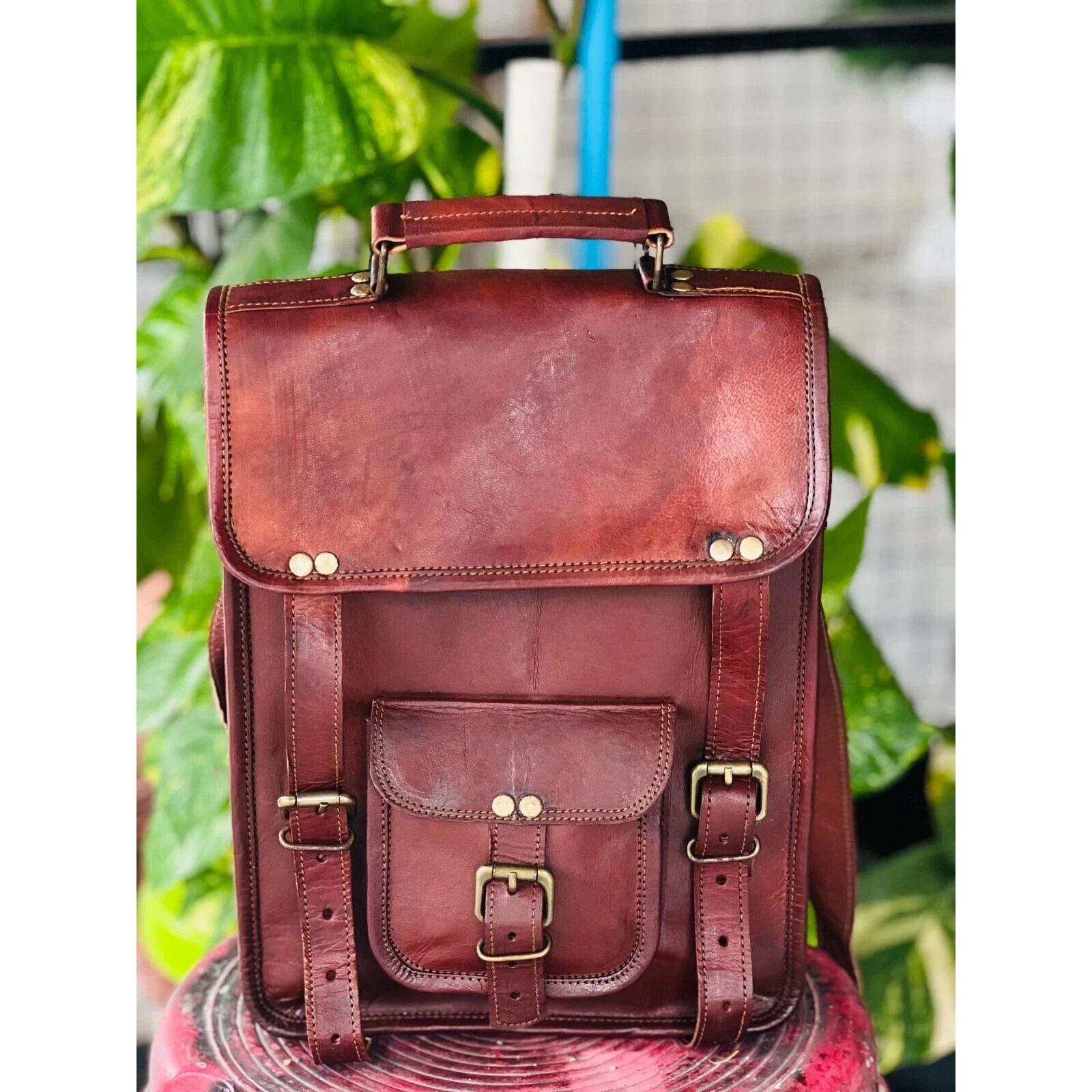 

Кожаная сумка-мессенджер для ноутбука, ручной работы, из натуральной кожи, мужская, винтажная, на плечо 11 x 9 x 3 in