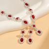 3 Pieces of Women Crystal Droplet Necklace Earrings Set for Wedding Evening Dress Accessories