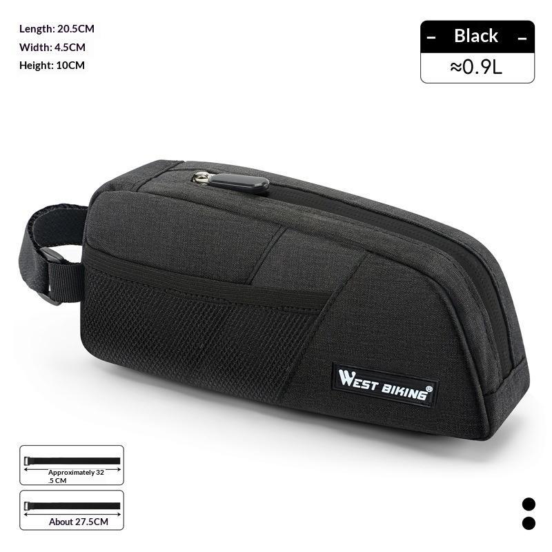 Touch Screen Bike Frame Bag Waterproof Shockproof 6.8 Inch Phone Compatible Cycling Pouch for Outdoor Sports Riding чёрный