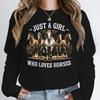 Just A Girl Who Loves Horses Sweatshirt Hoodie Funny Horse Lover Gift Western Boho Pullover Farm Casual Daily Sweatshirt Jumper