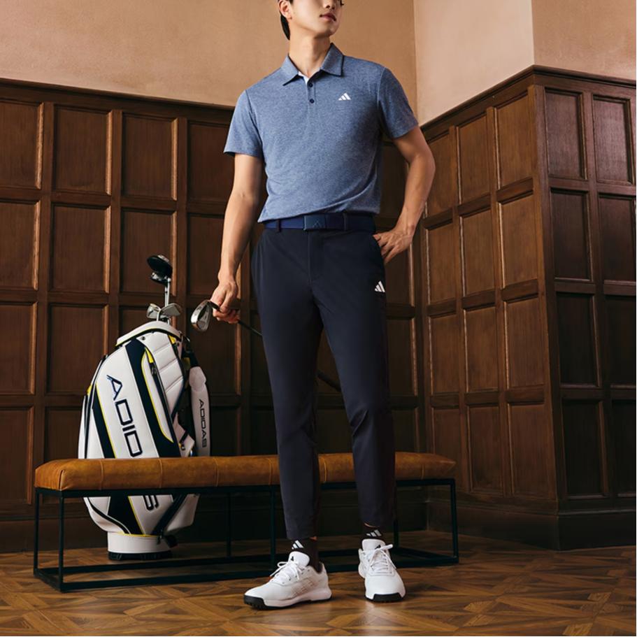 adidas Golf Drive Heather Golf Polo Shirt Collegiate Navy IA5451